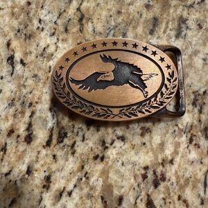 Bald Eagle Belt Buckle Cowboy Western Sportsman Biker Vtg 70s Tech Ether Guild